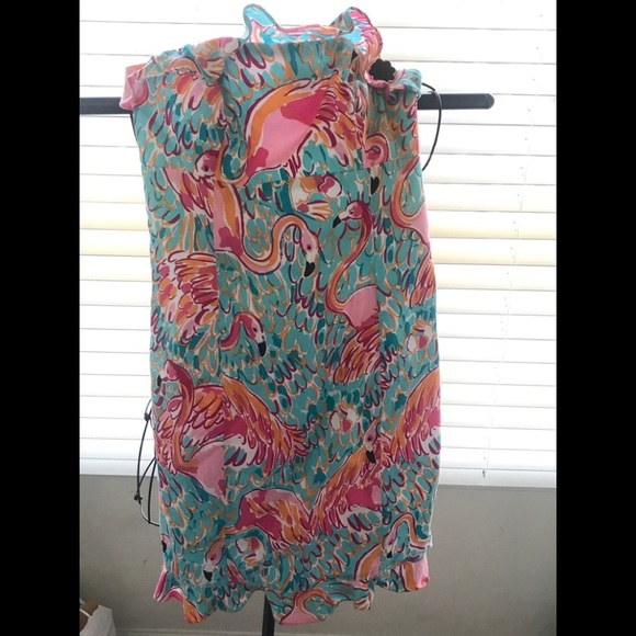 🌿Lilly Pulitzer strapless Eat & Peel flamingle dress, size 2🌿 - Picture 2 of 10